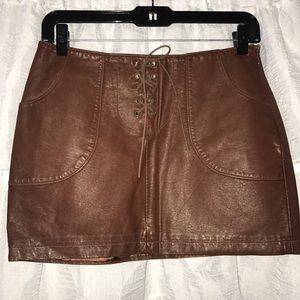 Faux / Vegan Leather Lace-Up Skirt